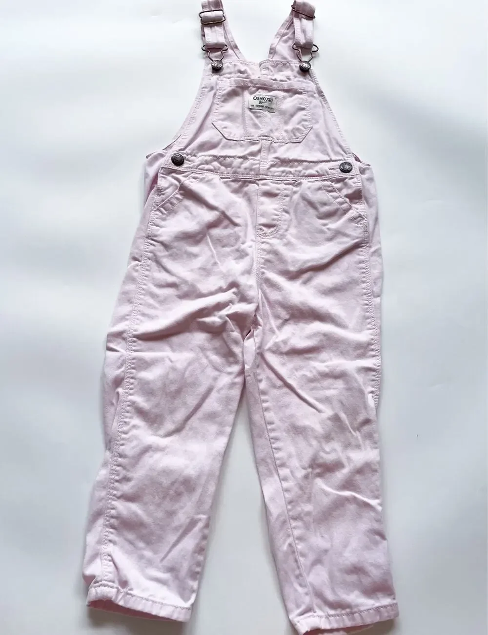 Girl's Light Pink OshKosh Bib Overalls Cotton Size 4T